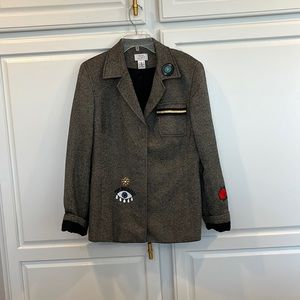 Upcycled tweed jacket. Virgin wool. Ann Taylor Loft. Trendy.